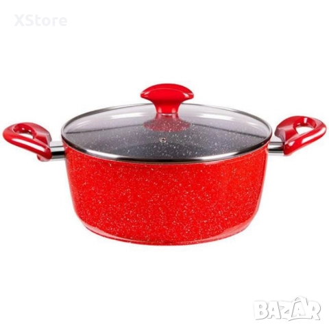 Тенджера Voltz , 2.2л./4л./6.5л., Мраморно покритие, Индукция, Червен