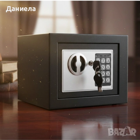 Електронен сейф с кодова клавиатура и резервен механичен ключ., снимка 3 - Друга електроника - 53198010