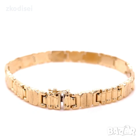 Златна мъжка гривна 10,84гр. 22,0см. 14кр. проба:585 модел:36308-1, снимка 2 - Гривни - 53072509