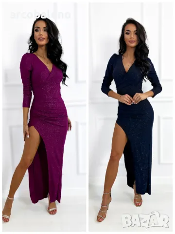 Дамска вечерна рокля с блясък Queen, 2цвята 