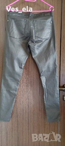 MANGO черен промазан панталон/дънки , снимка 2 - Дънки - 53662462