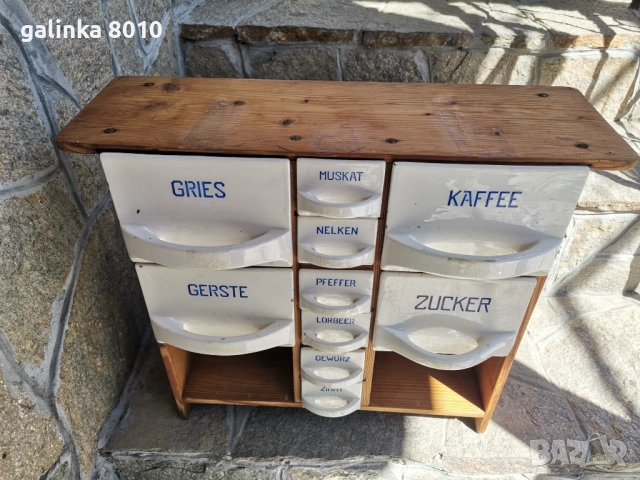 Старо Немско шкафче за подправки, снимка 4 - Антикварни и старинни предмети - 54006096