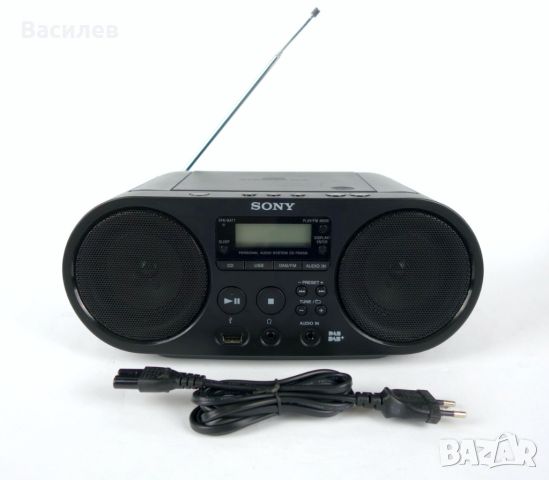 Преносима мини система Sony ZS-PS55B с CD, USB, AUX, DAB и FM радио, снимка 1 - Радиокасетофони, транзистори - 46128414