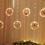 Светещи LED рингове с коледни фигурки, тип завеса 3м, 10 ринга на батерии., снимка 5