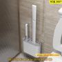 Комплект силиконова и PVC четка за тоалетна с държач и лепяща лепенка - КОД 3857, снимка 1 - Мопове, кофи, четки и метли - 45420327