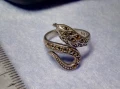 ЗМИЕВИДЕН МАРКОВ МАРКАЗИТЕН СРЕБЪРЕН ПРЪСТЕН СРЕБРО 925 с БЛЕСТЯЩИ ФАСЕТИРАНИ МАРКАЗИТИ 47472, снимка 1