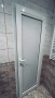 Почти нова алуминиева бяла врата за баня, с огледало-70/197, снимка 3