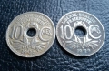 Стара монета 10 сантима 1926 г. и 1929 г.Франция - топ !, снимка 16