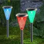 Слънчев фенер соларна лампа стъкло редуващи се цветове 27 см S_1152645, снимка 1