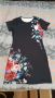 Черна рокля на цветя, размер М, снимка 1