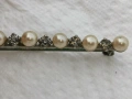 Винтидж сребърна брошка с перли , снимка 3