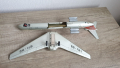 Стара соц. ламаринена играчка съветски самолет ИЛ - 62, снимка 7