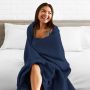 Поларено одеяло, синьо за дома, офиса или ресторанта, снимка 1 - Олекотени завивки и одеяла - 45368400