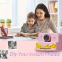 Дигитален фотоапарат детска камера за моментални снимки стил Paloroid с дисплей Розов, снимка 2