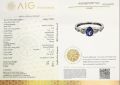 Дамски пръстен с Танзанит 1,00ct. и 48 диаманта,AIG сертификат ,бяло злато, снимка 9