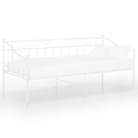vidaXL Рамка за легло, разтегателен диван, бяла, метал, 90x200 см(SKU:324756, снимка 1 - Спални и легла - 45699900