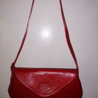 Малка дамска чанта от естествена кожа в червен цвят, снимка 15 - Чанти - 45113863