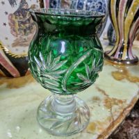 Превъзходна много красива антикварна колекционерска кристална ваза чаша Bohemia , снимка 2 - Вази - 45234887