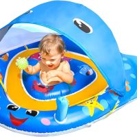 Бебешки дюшек за басейн със сенник UPF50+ защита от слънце, с регулируема седалка  за 6-24 месеца, снимка 1 - Други - 46190984
