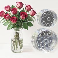 2 бр. Спираловиден държач за стеблото за цветя заа ваза, за икебана, прозрачен (S+L), снимка 4 - Вази - 45783898