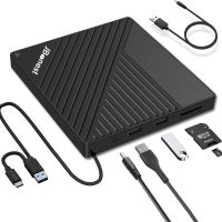 JBonest Външно CD DVD устройство USB 3.0 Type C, Външно с SD/TF четец на карти НОВО, снимка 1 - Друга електроника - 46182671