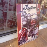 Метална табела мотор Indian Индиан Рокерски мотоциклет ретро старата моторетка, снимка 2 - Декорация за дома - 45299019