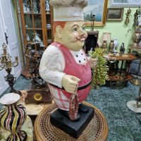 Прекрасна голяма антикварна холандска фигура статуетка готвач , снимка 2 - Антикварни и старинни предмети - 45337050