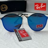 Ray-Ban RB3574 Blaze Round дамски мъжки слънчеви очила унисекс сини огледални, снимка 4 - Слънчеви и диоптрични очила - 45407346