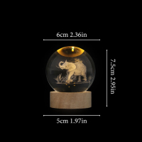 LED Светеща кристална топка/лампа, 3D сензорна - Слон, снимка 6 - Настолни лампи - 45036245