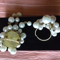 Перлен комплект брошка и пръстен , снимка 7 - Бижутерийни комплекти - 45911972