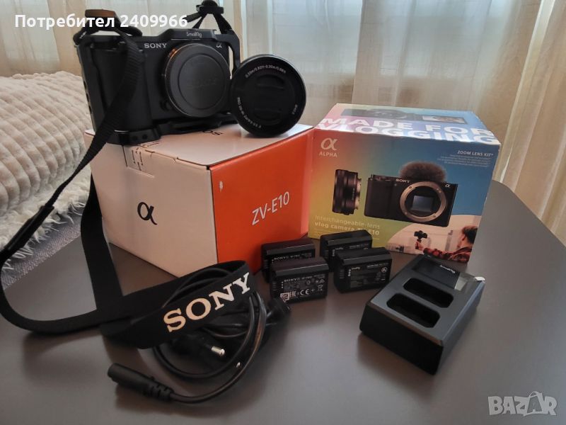 Продавам Sony ZV-E10 влог камера с екстри!!!, снимка 1