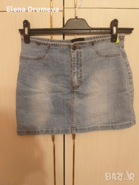 Синя дънкова къса пола за момичета , снимка 1