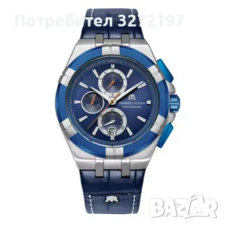 Kварцов часовник MAURICE LACROIX Special Edition,хронограф,дата,кожена каишка, снимка 1