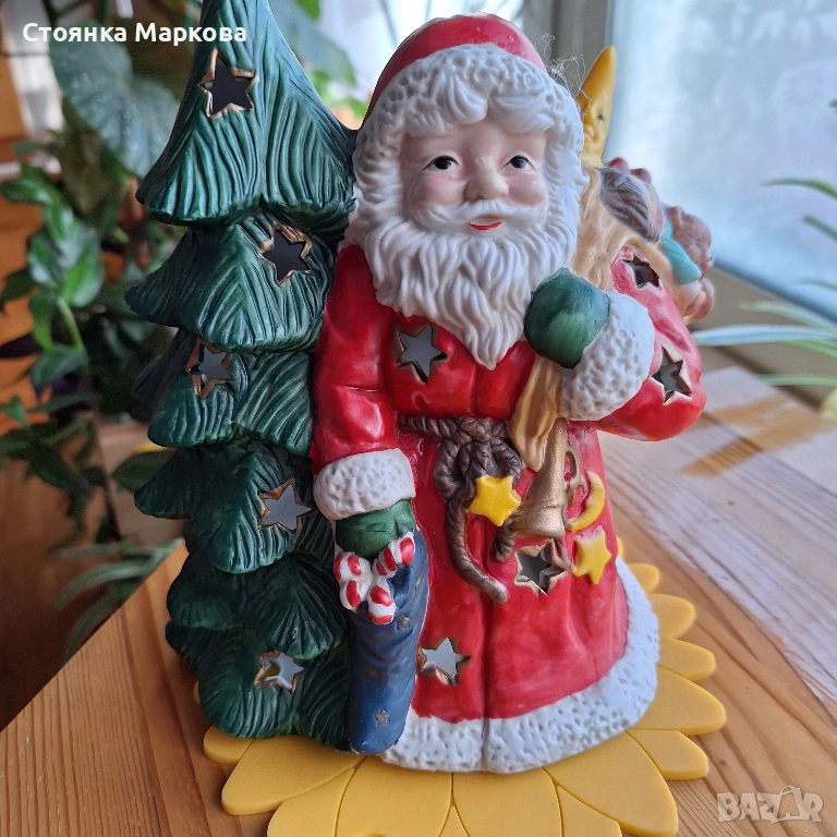 Голям Коледен свещник за чаена свещ., снимка 1