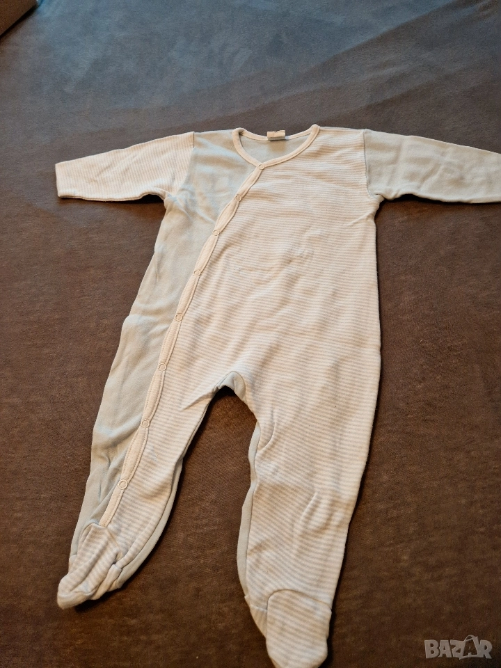 6-9м 74см Помпер гащеризон, памук, бял, без следи от употреба , снимка 1