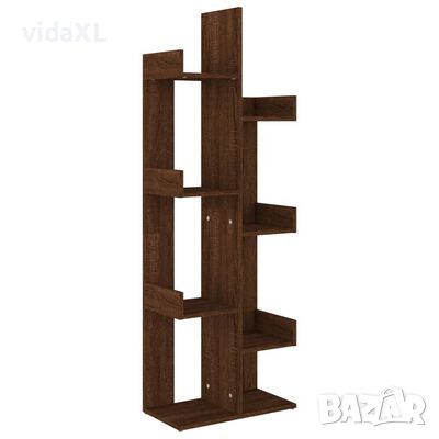 vidaXL Библиотека, 48x25,5x140 см, кафяв дъб, инженерно дърво（SKU:816007, снимка 1