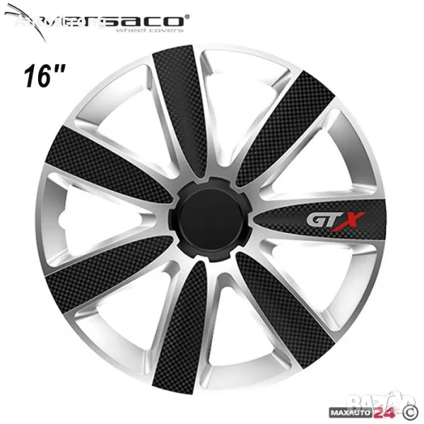 Тасове за джанти 16'' Versaco Carbon GTX - Black / Silver, снимка 1