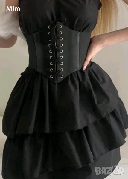 М Кожен ,черен ,еластичен, широк ,колан / корсет /, снимка 1