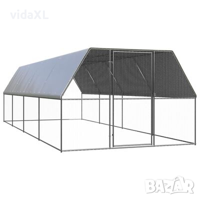 vidaXL Външна клетка за пилета, 3x8x2 м, поцинкована стомана, снимка 1