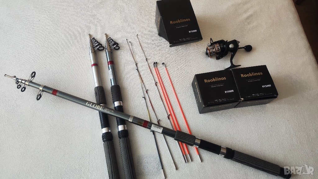 Три въдици с макари и подарък, снимка 1