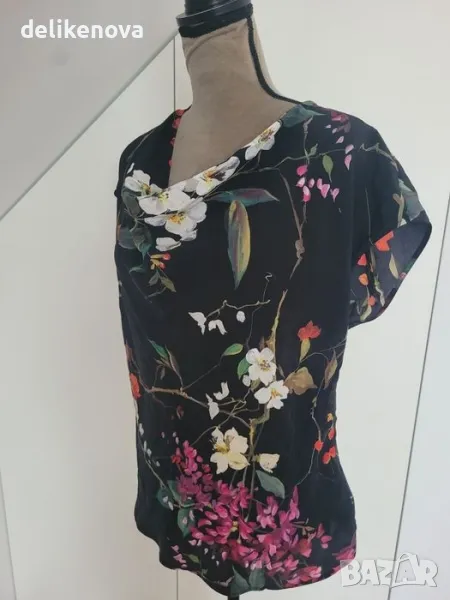 ESCADA Original Size L 100% Коприна Страхотен топ, снимка 1