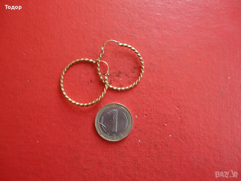 Страхотни позлатени обеци обици Au  Х, снимка 1