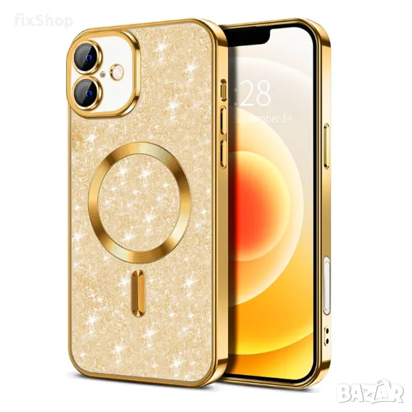 Калъф fixGuard - Luxury Glitter MagSafe - iPhone 16 - Gold, снимка 1