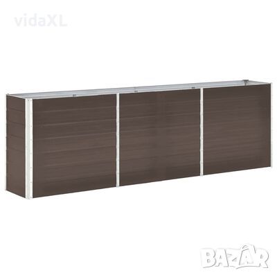 vidaXL Градинска висока леха поцинкована стомана 240x40x77 см кафява（SKU: 47042, снимка 1