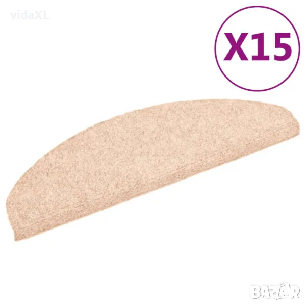 vidaXL Самозалепващи стелки за стъпала, 15 бр, 65x21x4 см, кафяви(SKU:132696), снимка 1