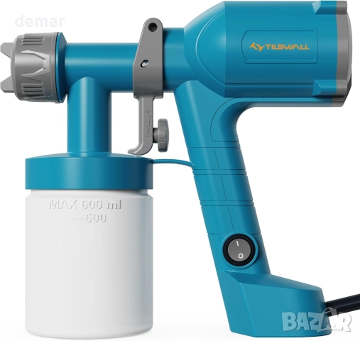 Пистолет за боя Tilswall, ултралек електрически, 600 мл подвижна чаша с 2 дюзи и 3 режима
