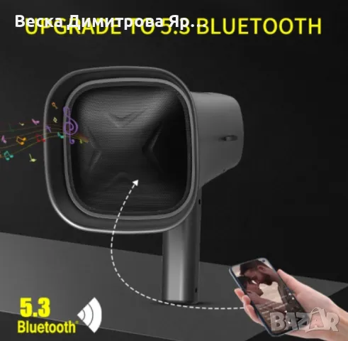 Соларен мегафон Безжичен, Bluetooth ,Външен високоговорител, снимка 4 - Друга електроника - 47623405