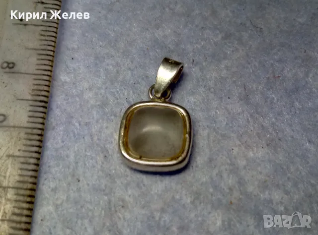 АР ДЕКО СТИЛ СКЪПОЦЕНЕН СРЕБЪРЕН ПЕНДАНТ СРЕБРО 925 с ШЛИФОВАН ЛУНЕН КАМЪК РЪЧНА ИЗРАБОТКА 49777, снимка 8 - Колиета, медальони, синджири - 49682445
