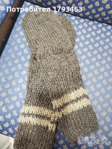Ръчно плетени мъжки чорапи от вълна размер 44, снимка 4 - Мъжки чорапи - 50813391