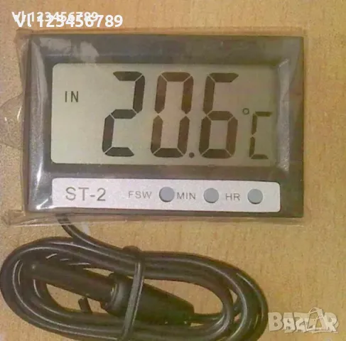 ТЕРМОМЕТЪР ВЪНШНА + ВЪТРЕШНА ТЕМПЕРАТУРА + ЧАСОВНИК, снимка 2 - Други стоки за дома - 49784658